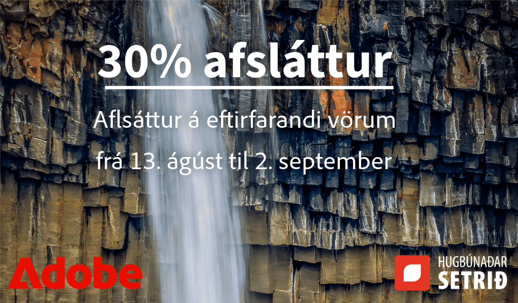 Adobe ágúst 2025 mynd á vörusíðu