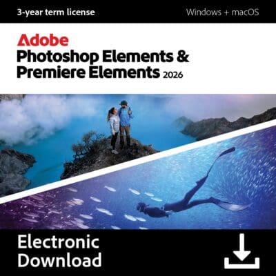 Adobe Photoshop og Premiere Elements 2026 - 3 ára áskrift.